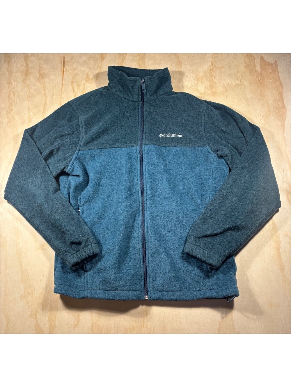 Columbia 2 Tone Fleece Jacket Full Zip Pockets Casual Warm Winter Size M